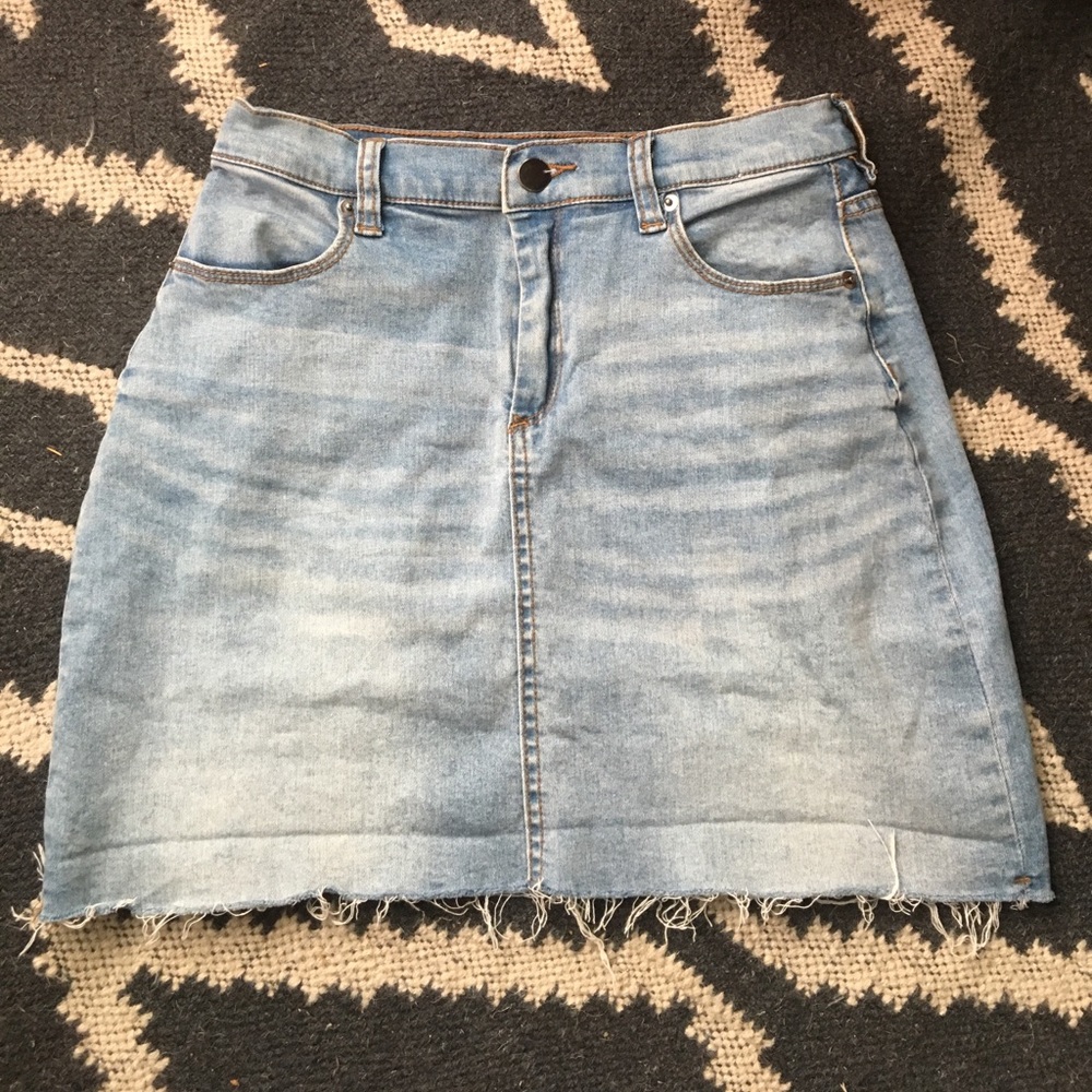 Urban Outfitters Raw Hem Mini Jean Skirt